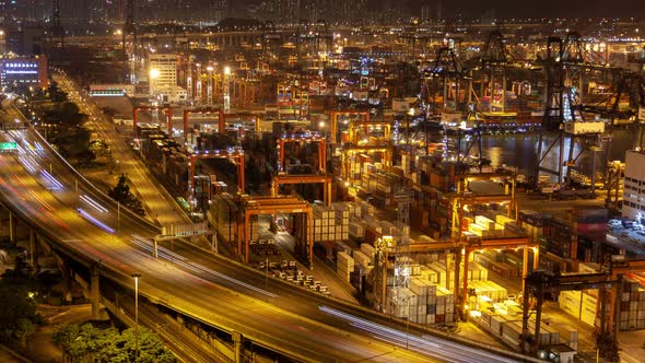 Container Port Special Cranes Load Hong Kong Cargo Vessels alt