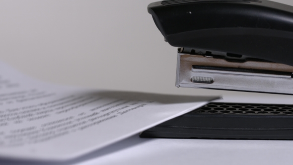 Of Stapler, Stapling Sheets Of Paper 1, Stock Footage | VideoHive