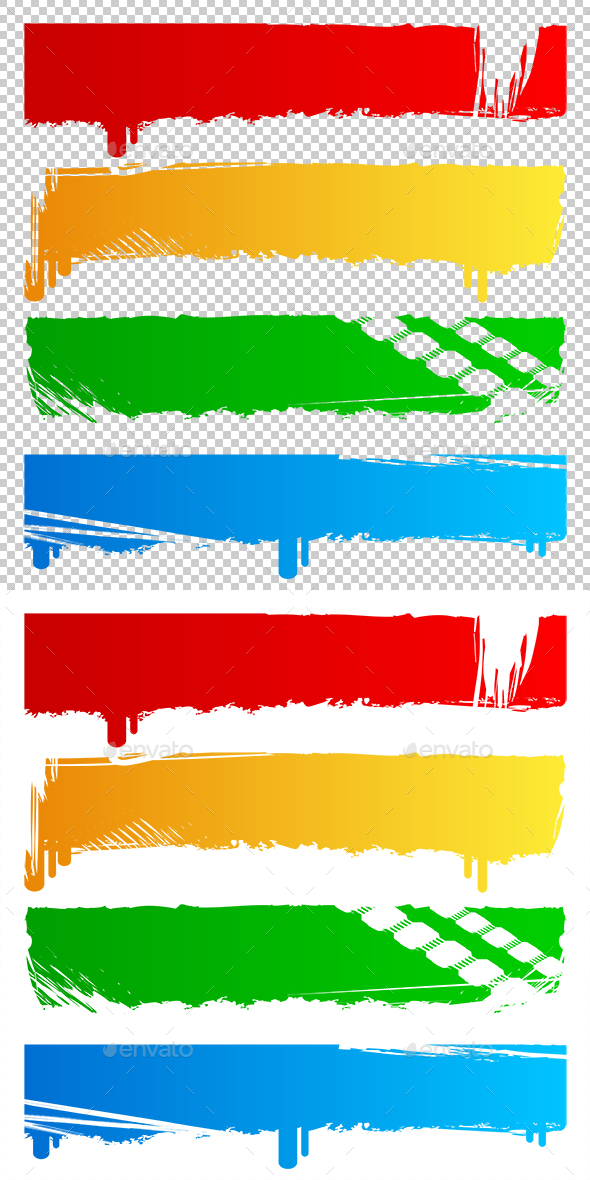 Grungy Colored Banners - Miscellaneous Seasons/Holidays