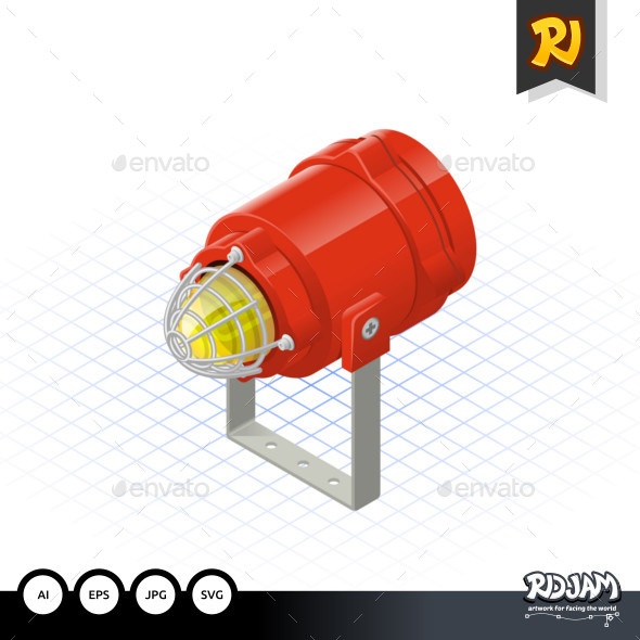 Isometric Beacon a Safety Equipment - Man-made Objects Objects