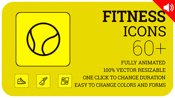 Fitness IconsIcons Animated - VideoHive 16815195