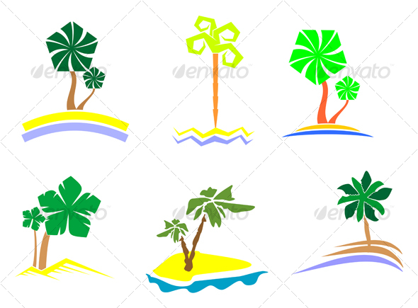 Palm tree set
