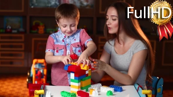 Mom and Her Son Build a House Out of Colored