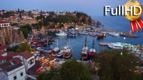 Timelapse of the Old Harbour in Antalya, Turkey