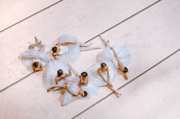 The seven ballerinas on floor