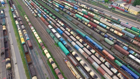 Railway Yard With a Lot Of Railway Lines 
