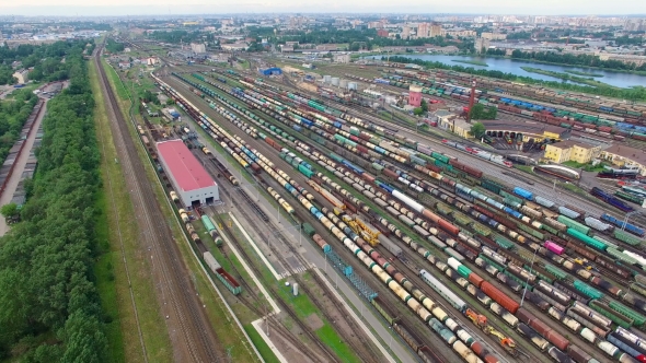 Railway Yard With a Lot of Railway Lines 