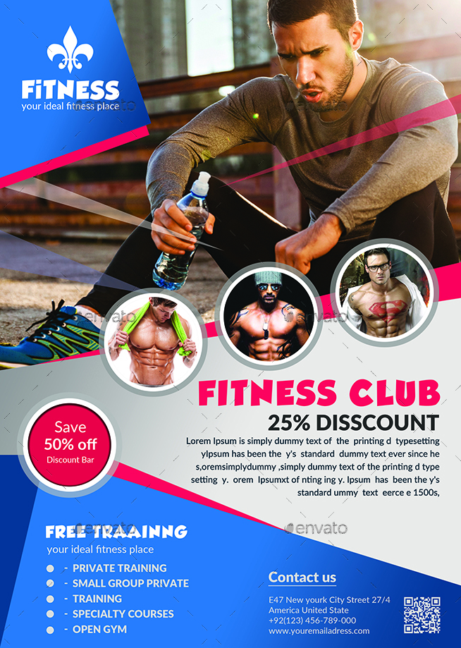 Fitness Flyer, Print Templates | GraphicRiver