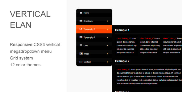 Vertical Elan - Responsive CSS3 Vertical Menu - CodeCanyon Item for Sale
