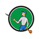 Gardener Hedge Trimmer Circle Cartoon, Vectors | GraphicRiver