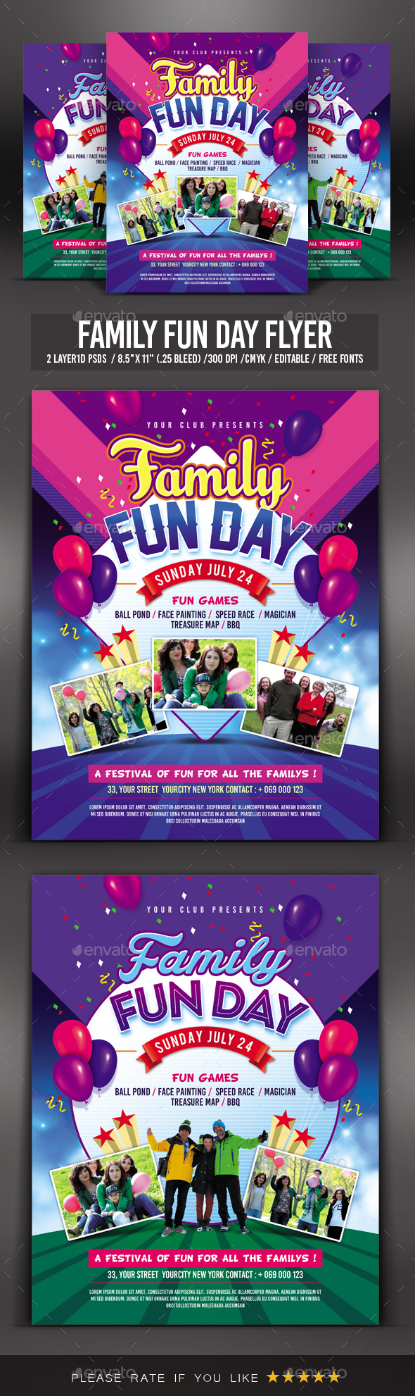 Fun Day Flyer Template Free - Printable Word Searches