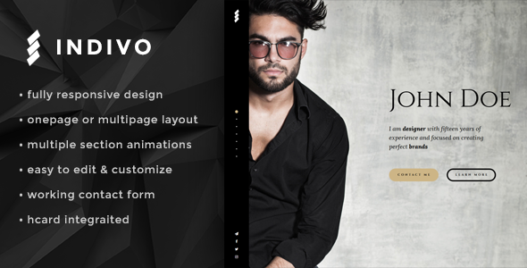 Indivo Onepage Personal - ThemeForest 16513609