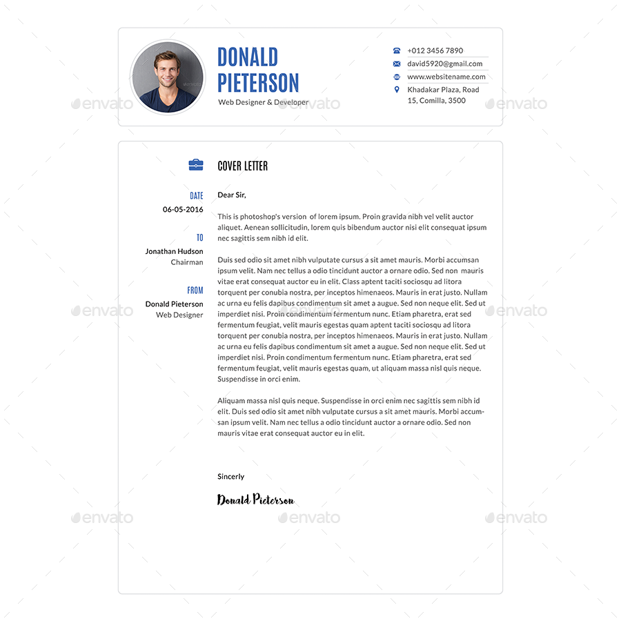 Clean Resume & Cover Letter By Samiul75 