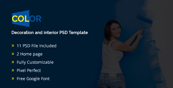 Color - Decoration and Interior PSD Template - Corporate PSD Templates