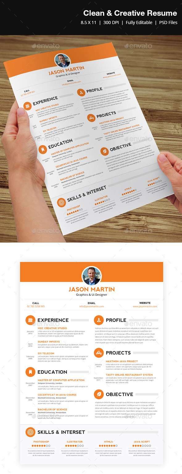 Clean & Creative Resume - Resumes Stationery