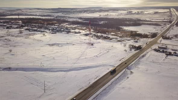 Winter Countryside Road