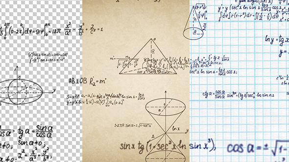 Camera Flight Through Math Physics Formulas (3-Pack)