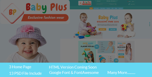 BabyPlus ecommerce PSD - ThemeForest 16477606