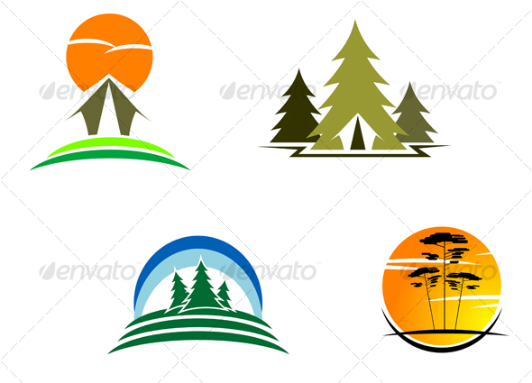 Travel and tourism symbols - Decorative Vectors