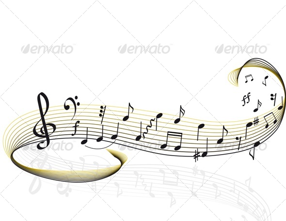 Note staff - Flourishes / Swirls Decorative