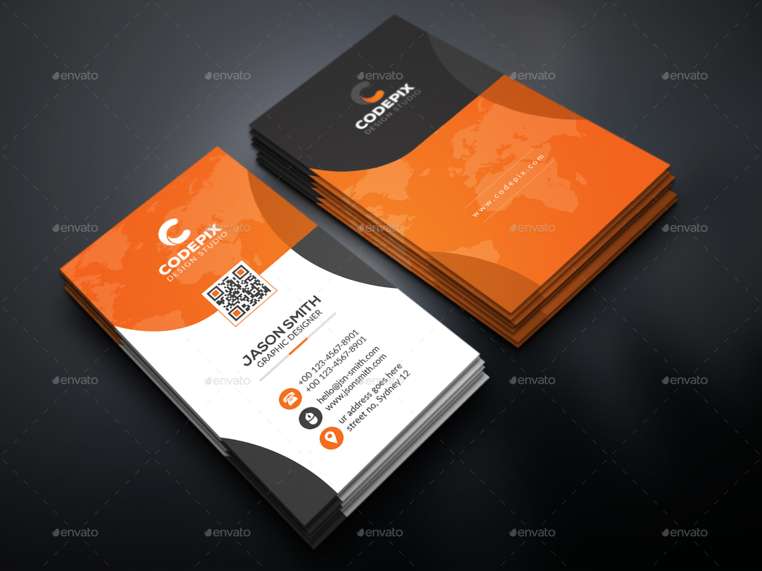 Curve Corporate Business Card by UXcred | GraphicRiver