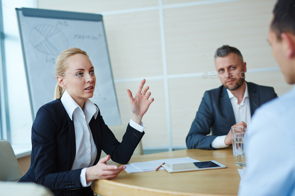 Briefing in office Stock Photo by Pressmaster | PhotoDune