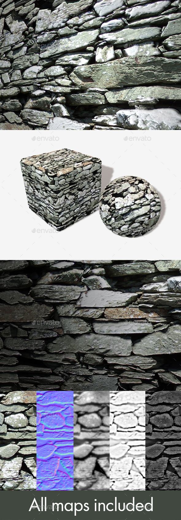Rough Stone Wall - 3Docean 16878012