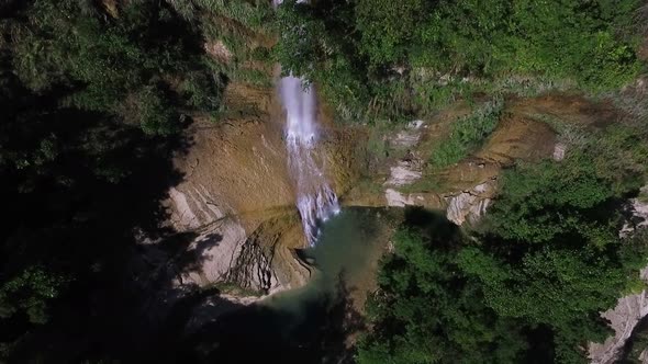 Aerial View of Waterfall in Philippines