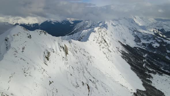 Aerial View of the Aibga Range of the Caucasus Mountain alt