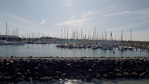 Aerial Of Sailboats In The Harbor Part 5