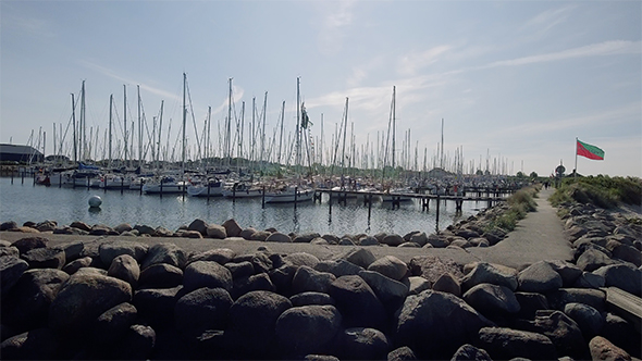 Aerial Of Sailboats In The Harbor Part 3