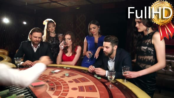 Dealer Shuffles the Men and Women in a Casino