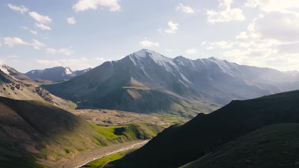 Aerial Landscape of Mountain Valley in Kazakhstan alt