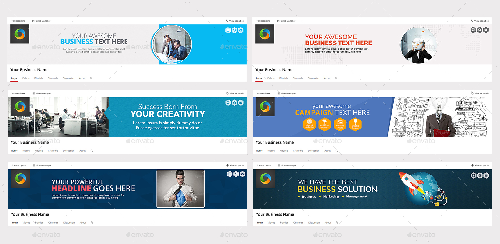 Youtube Channel Art 30 Designs by Hyov GraphicRiver