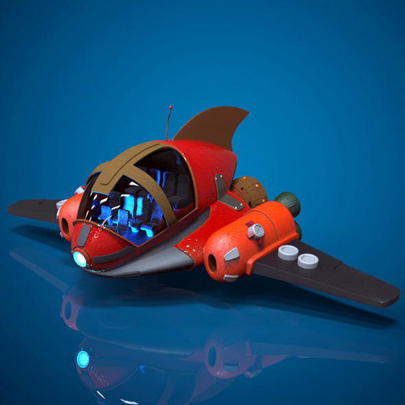Cartoon Spaceship - 3Docean 16893286