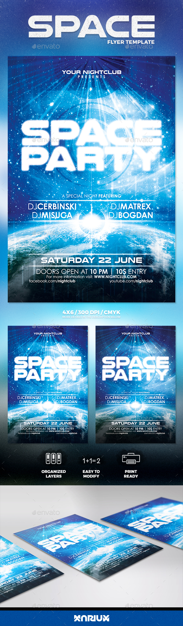 Space Party Flyer - Clubs & Parties Events