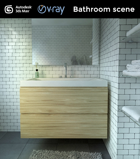 Bathroom interior scene - 3Docean 16897235