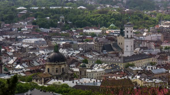 Central Part Of Lviv City, Ukraine.