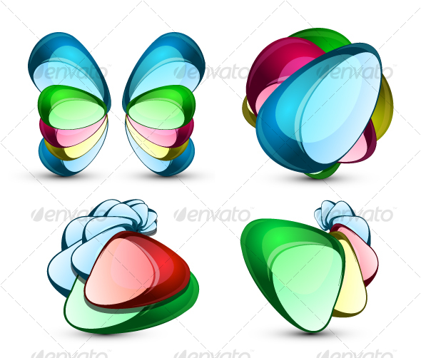 Set of abstract glass symbols - Abstract Conceptual