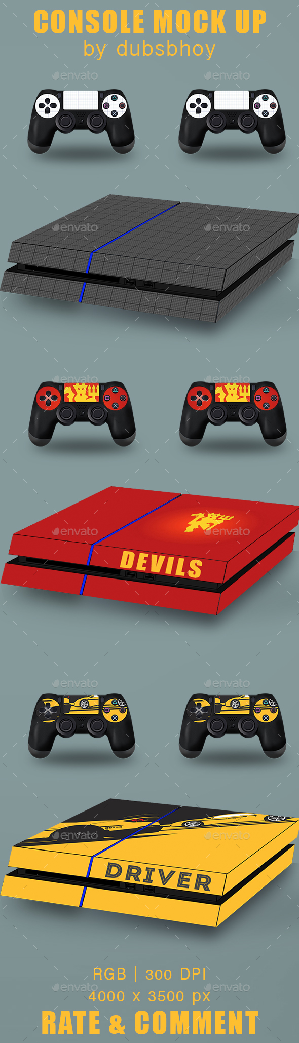 Console Mock-Up - Product Mock-Ups Graphics