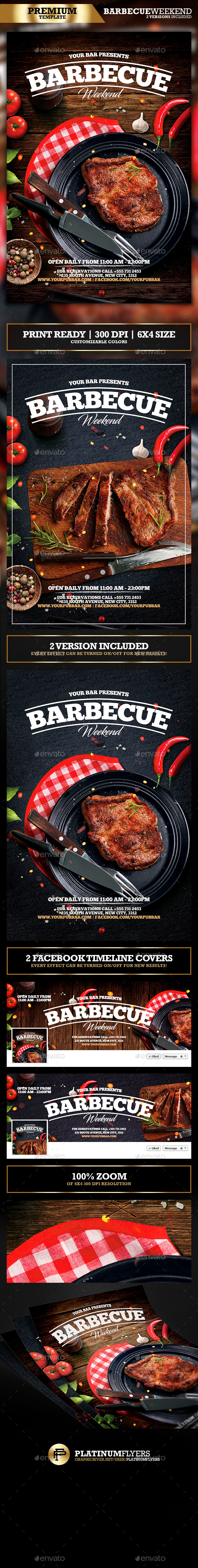 Barbecue BBQ Restaurant Promotion Flyer