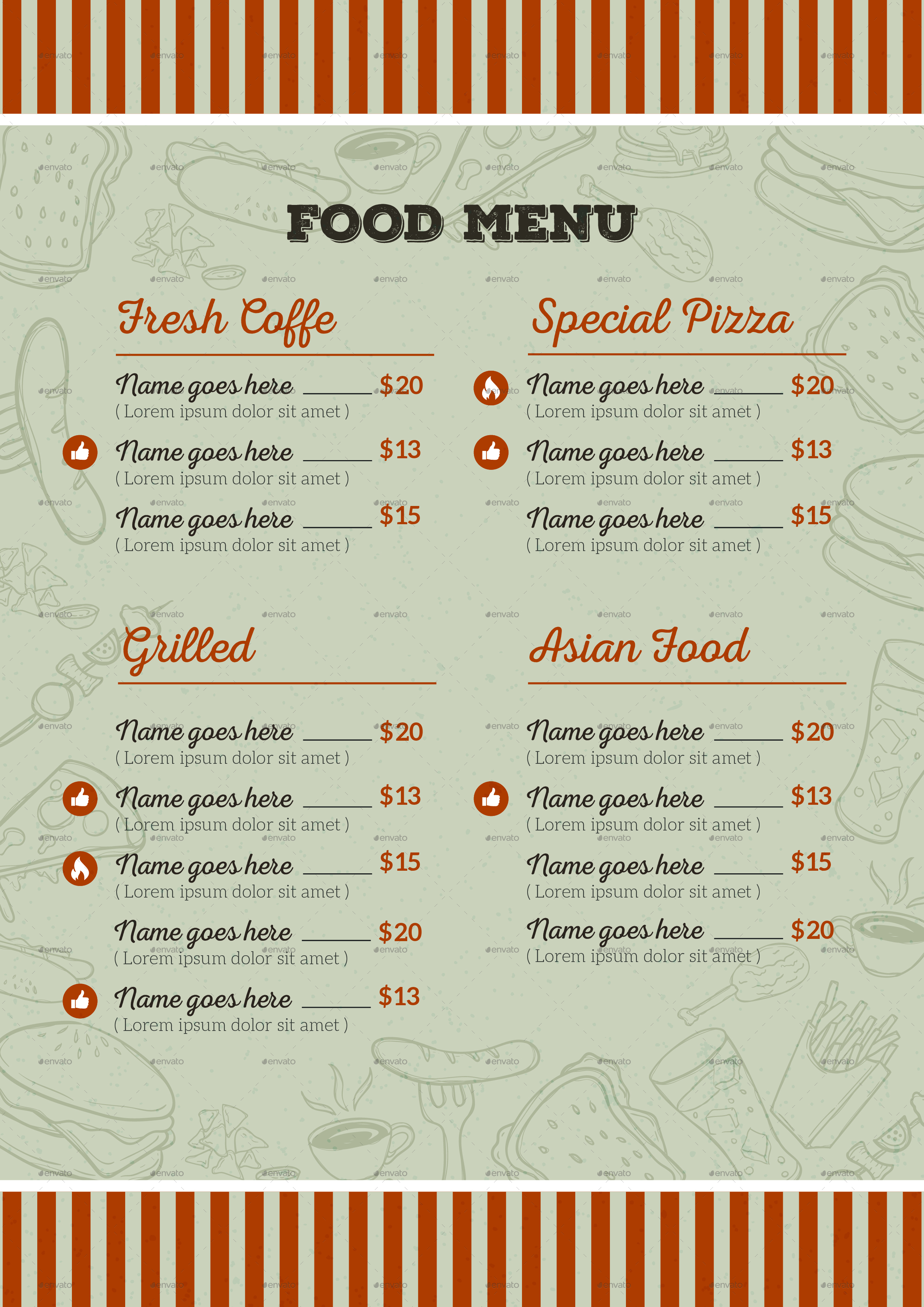 Food Menus, Print Templates | GraphicRiver