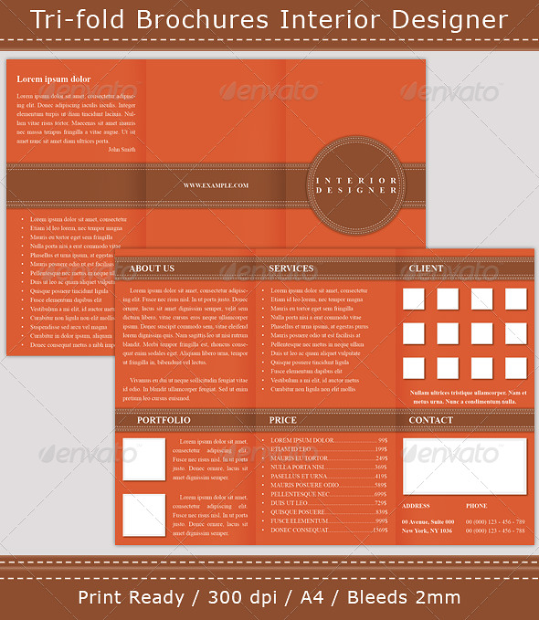 Tri-fold Brochures Interior Designer
