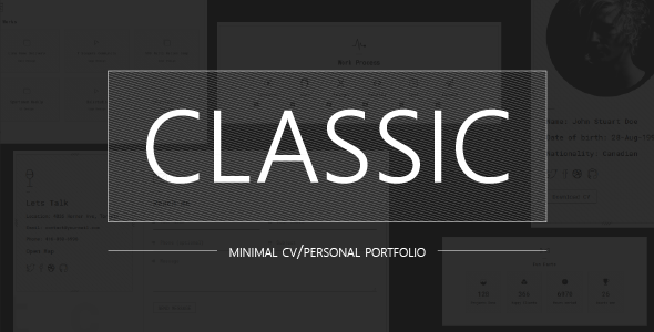 Extraordinary Classic - Minimal CV/Personal Portfolio