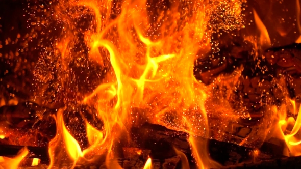 Fireplace Flame and Sparks alt