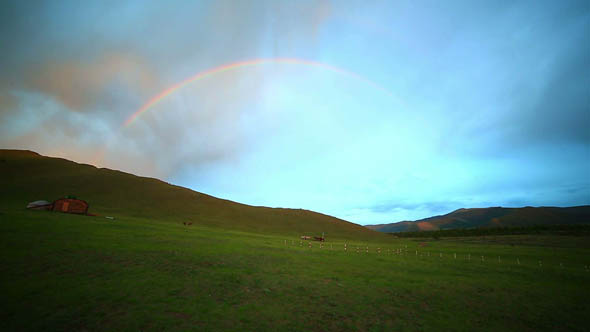 Rainbow at Mongolian Steppes