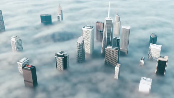 Skyscraper Above the Fog Clouds alt