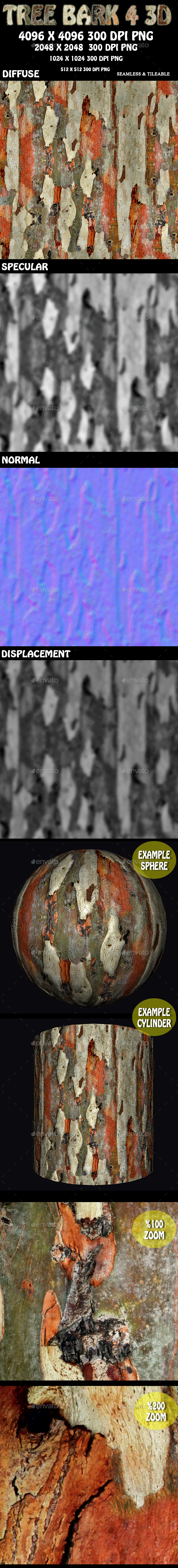 Tree Bark Texture - 3Docean 16938564