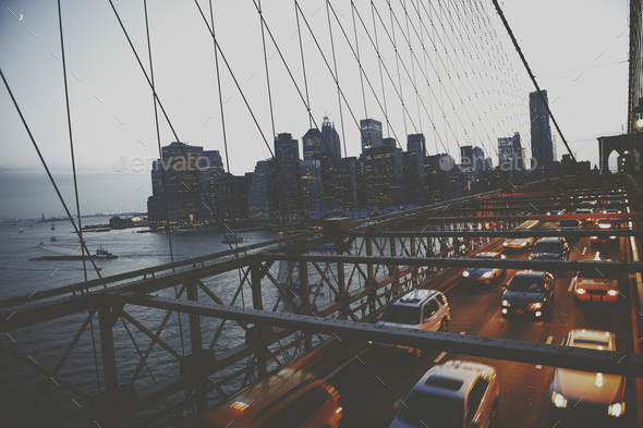Brooklyn Bridge New York City Urban Metropolitan Concept - Stock Photo - Images