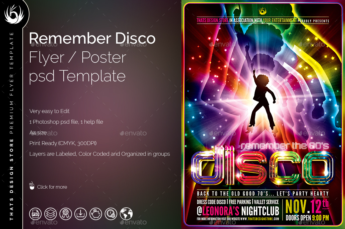 Remember Disco Flyer Template by lou606 GraphicRiver
